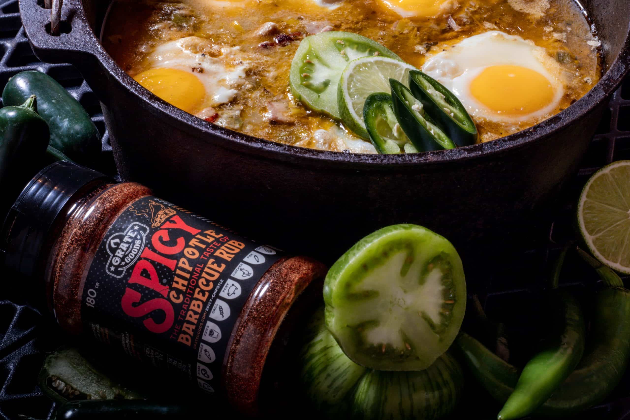 Green Chili Huevos Rancheros - Grate Goods